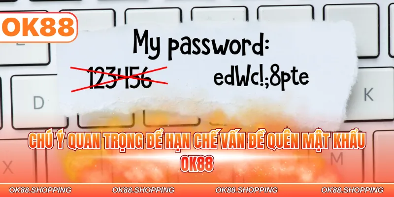 Chú ý quan trọng để hạn chế vấn đề quên mật khẩu OK88