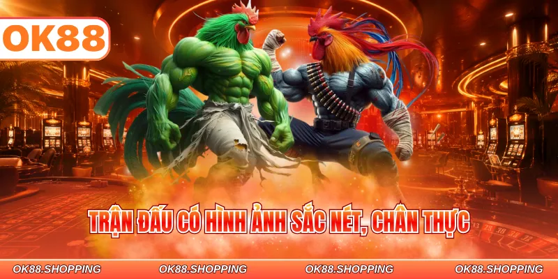 Trận đấu có hình ảnh sắc nét, chân thực